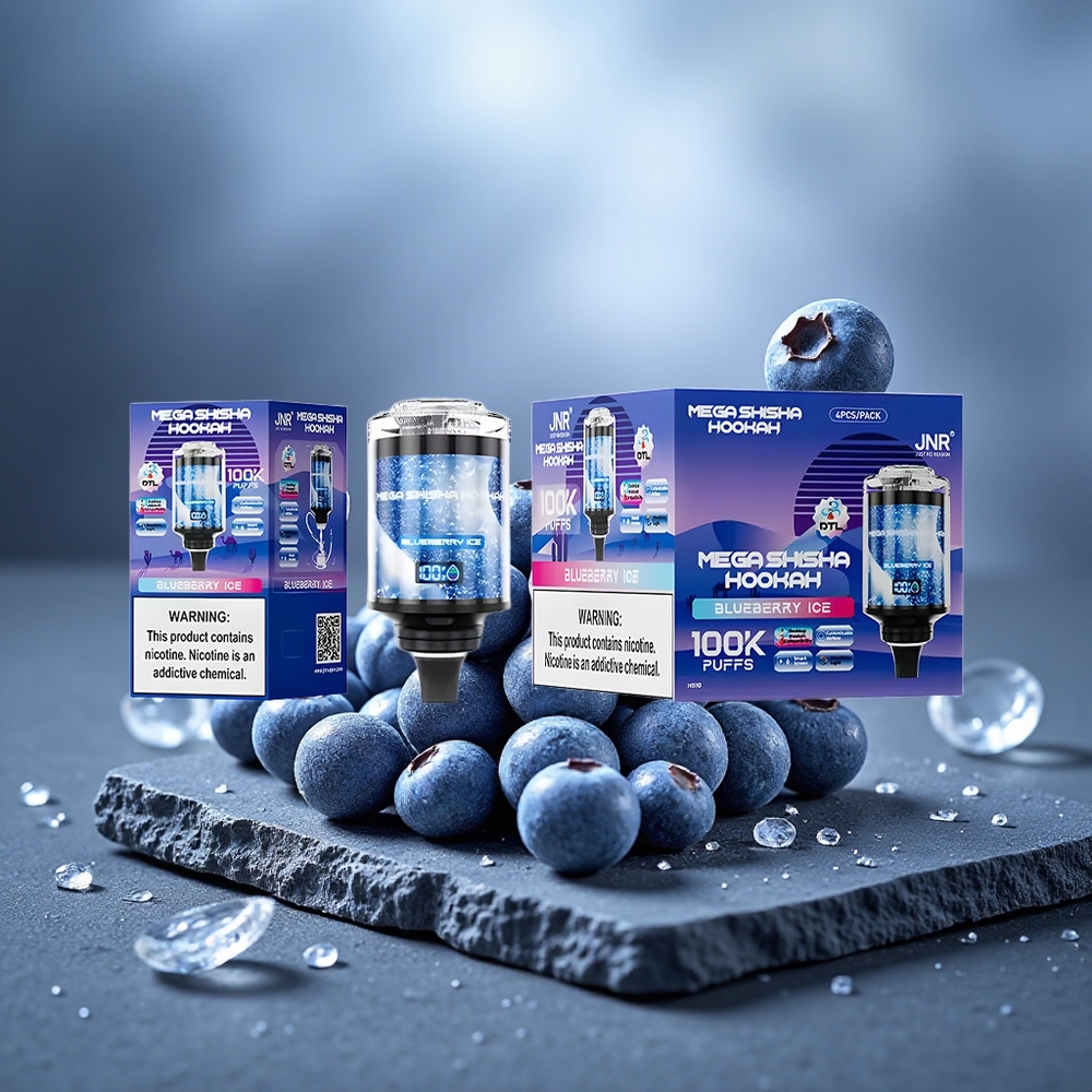 JNR Mega Shisha Hookah 100K Desktop Compatibility 100K Puffs Blueberry Ice