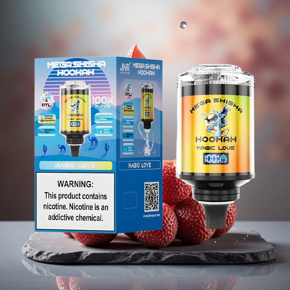 JNR Mega Shisha Hookah 100K Desktop Magic Love 閳?100K Puffs & Interactive Smart Screen