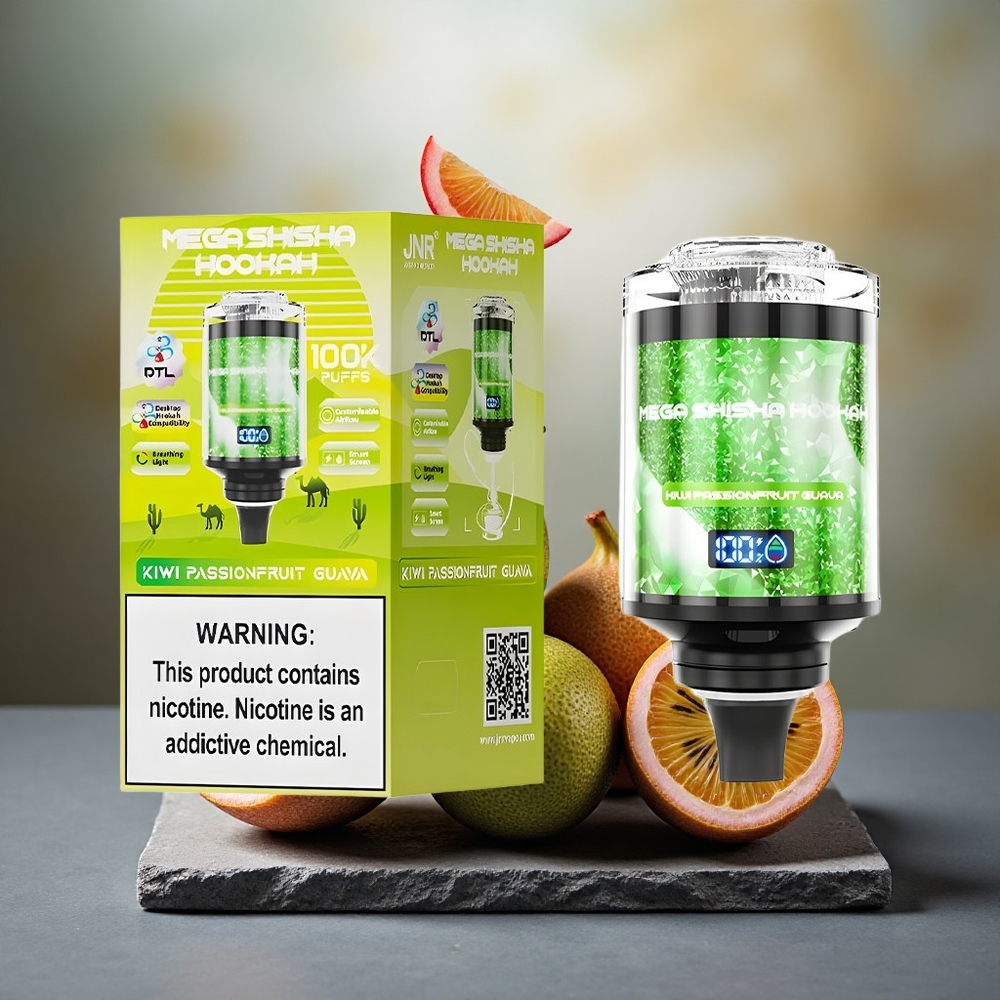 JNR Mega Shisha Hookah 100K Desktop Smart Screen Kiwi Passionfruit Guava