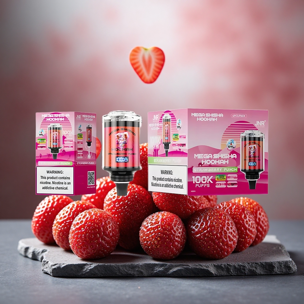 JNR Mega Shisha Hookah 100K Desktop Strawberry Punch 100K Puffs 60mL