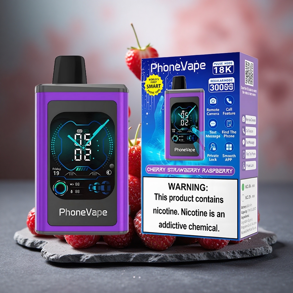 JNR PhoneVape 30000 puffs Turbo Disposable Vape Cherry Strawberry Raspberry