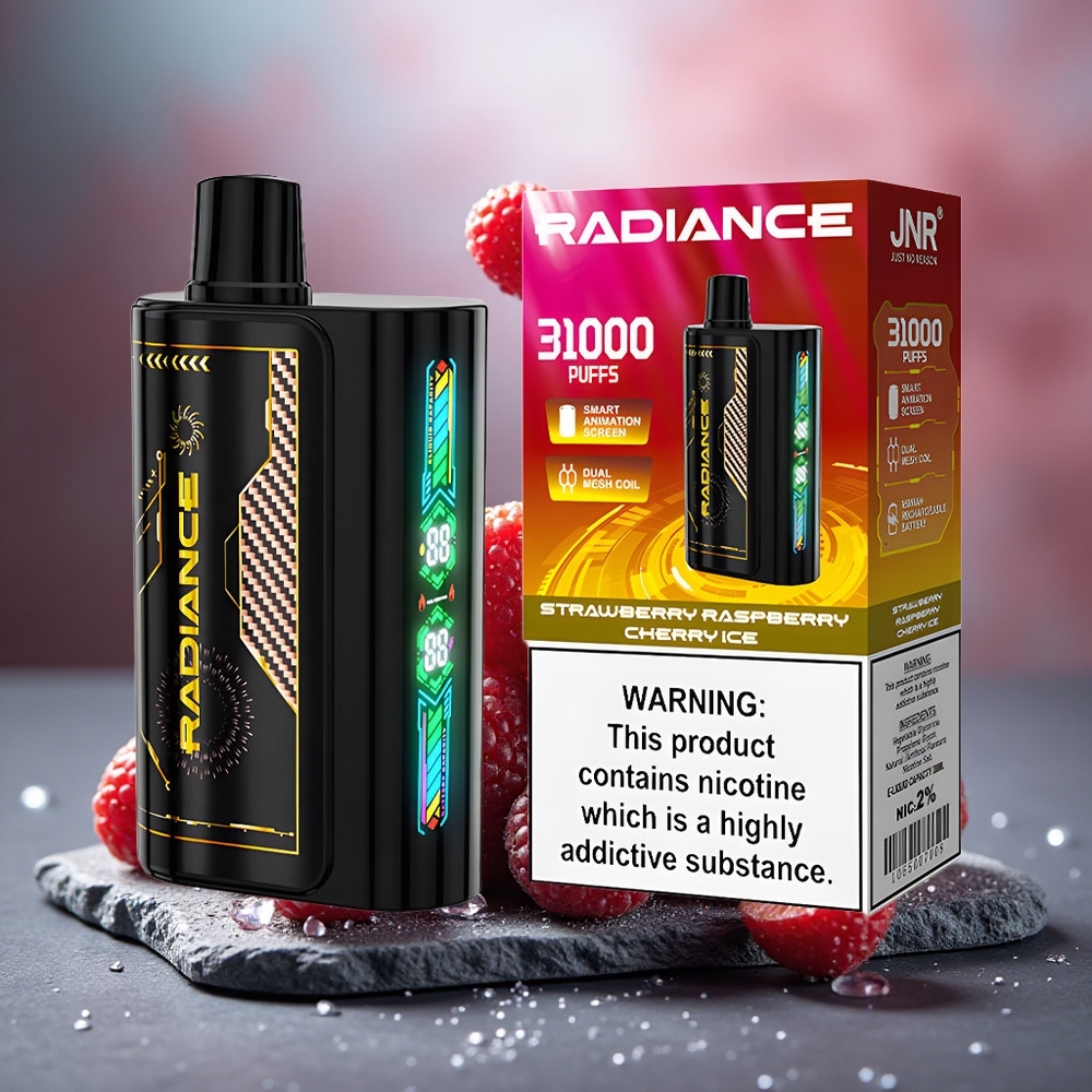 JNR Radiance 31000 Puffs Dual Mesh Disposable Vape STRAWBERRY RASPBERRY CHERRY ICE