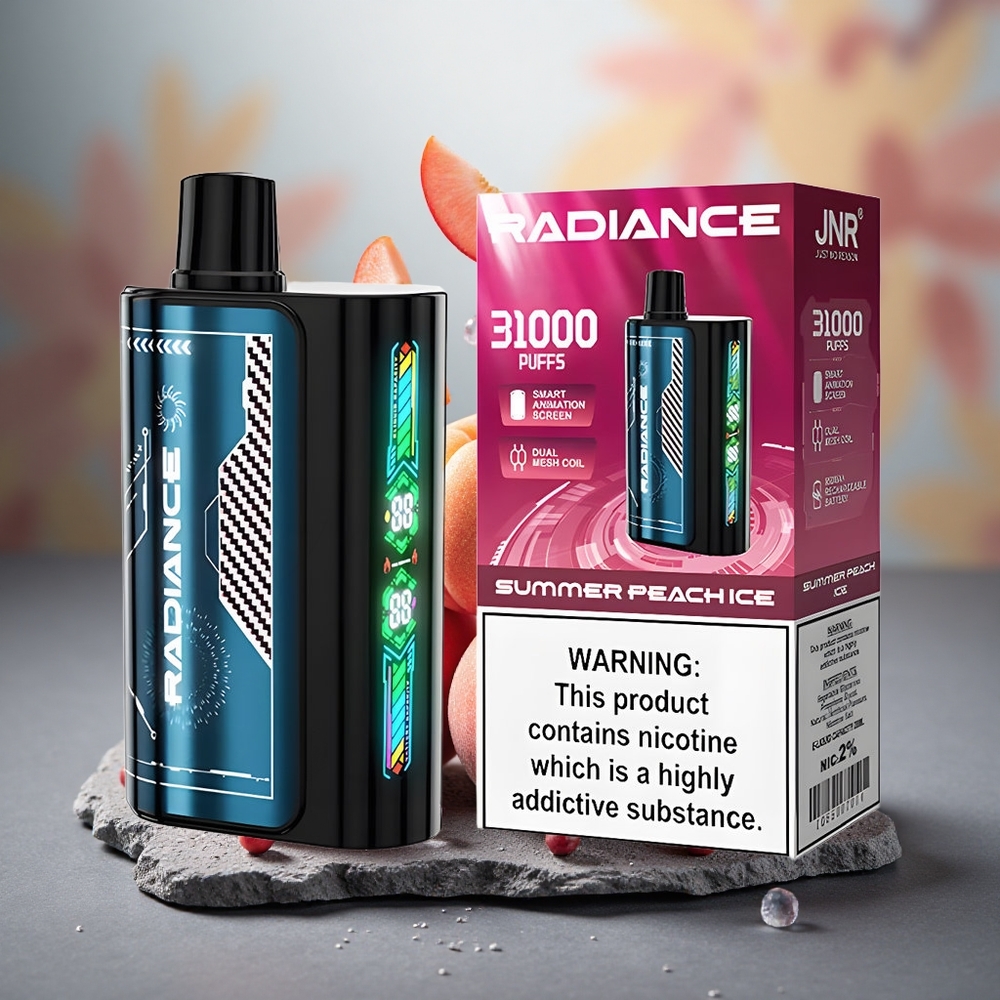JNR Radiance 31000 Puffs Dual Mesh Disposable Vape SUMMER PEACH ICE