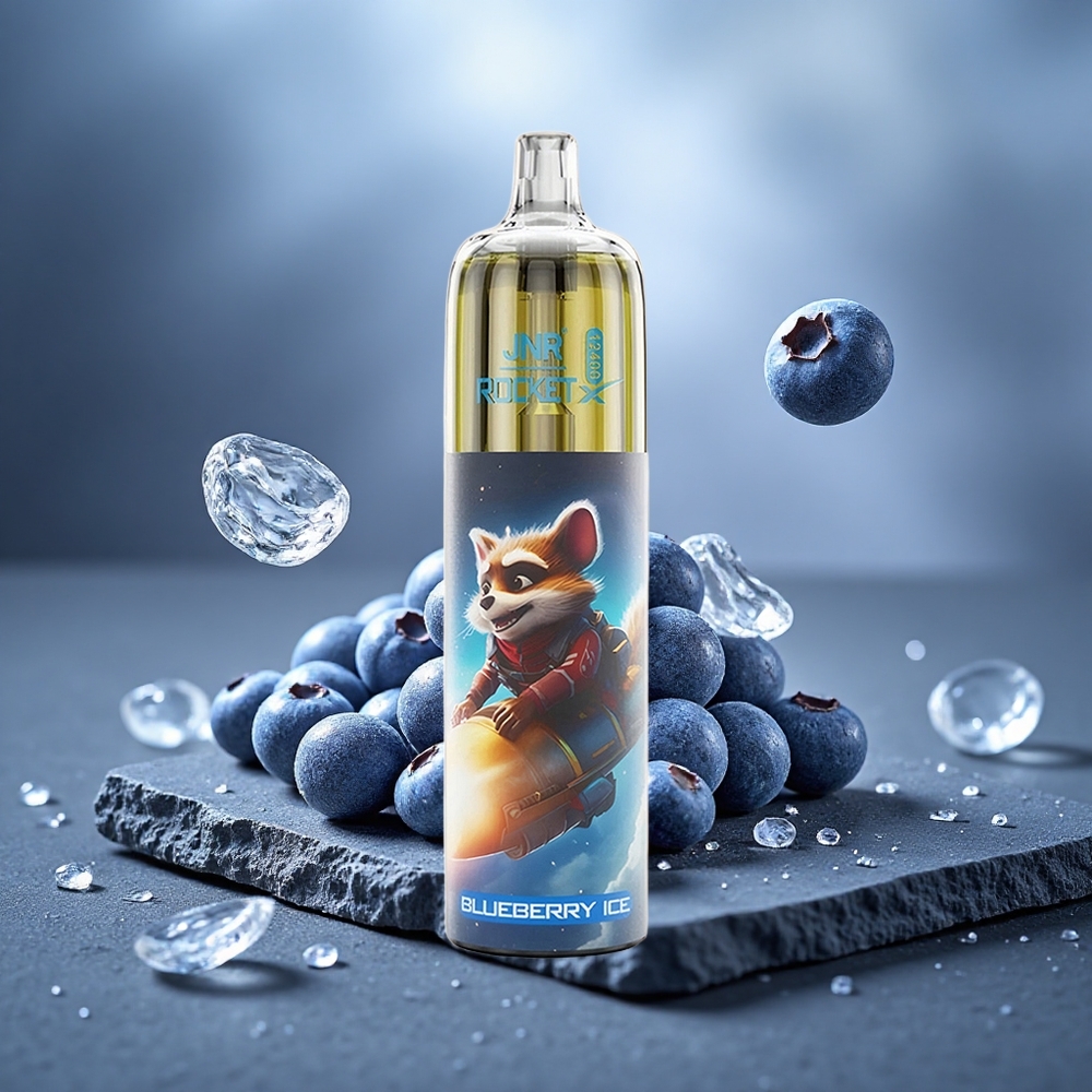 JNR Rocket-X 12400 Puffs Disposable Vape Blueberry Ice with RGB & Type-C