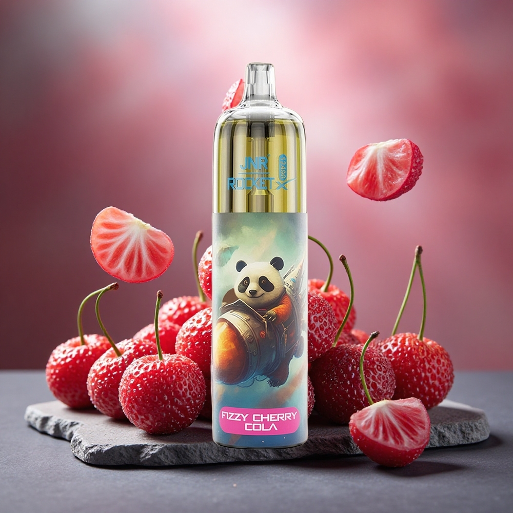 JNR Rocket-X 12400 Puffs Disposable Vape Fizzy Cherry Cola RGB Lights Type-C Quick Charge