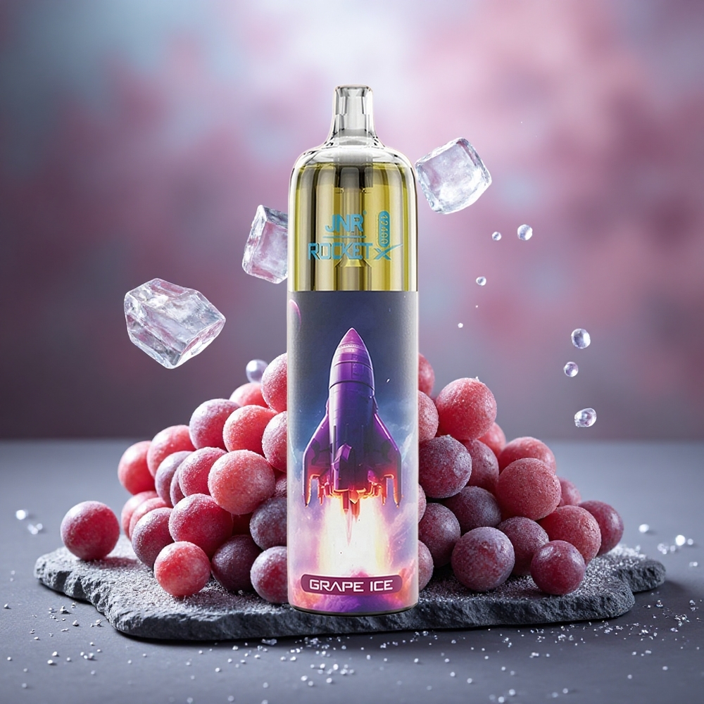 JNR Rocket-X 12400 Puffs Disposable Vape Grape Ice with RGB & Type-C Quick Charge