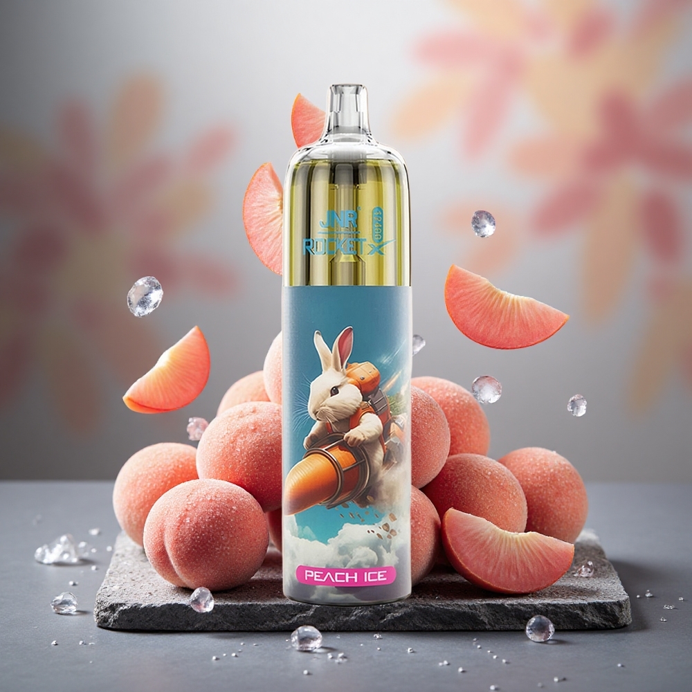 JNR Rocket-X 12400 Puffs Disposable Vape Peach Ice with RGB Lights & Type-C Quick Charge