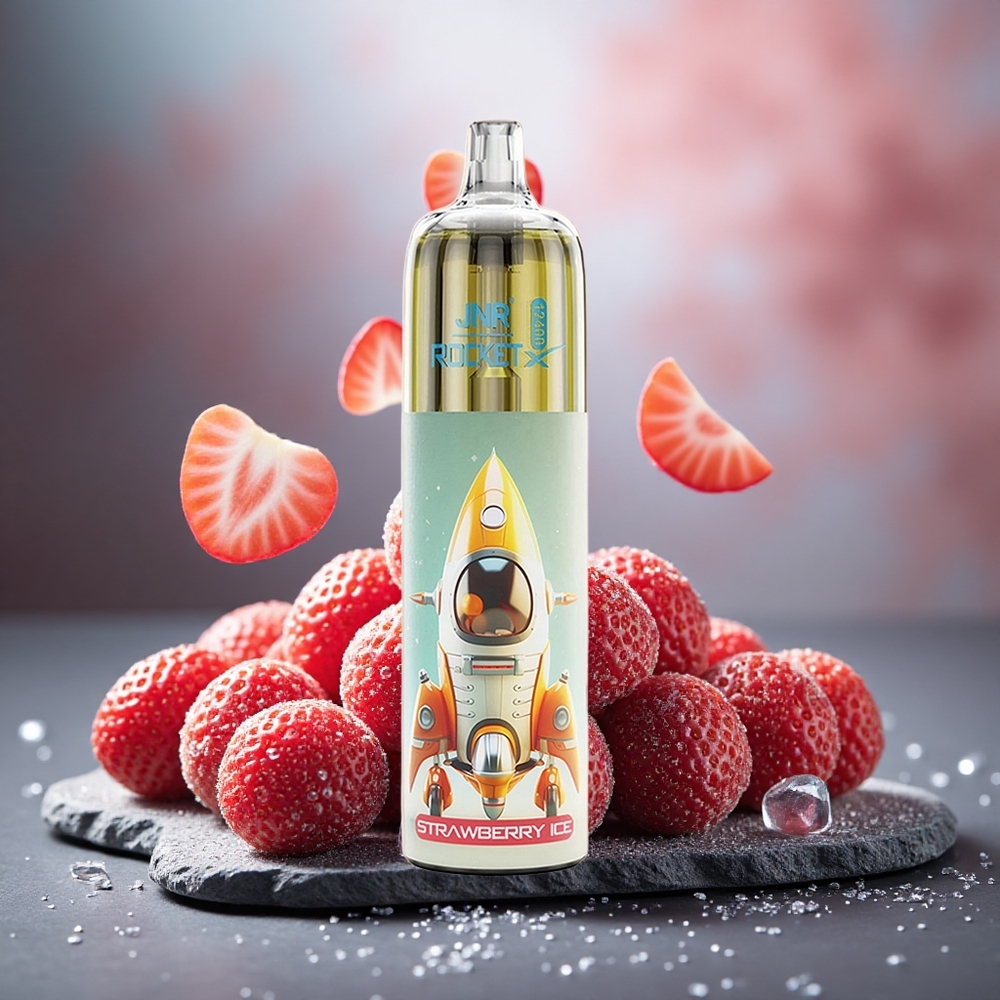 JNR Rocket-X 12400 Puffs Disposable Vape Strawberry Ice with RGB Lights & Type-C Quick Charge