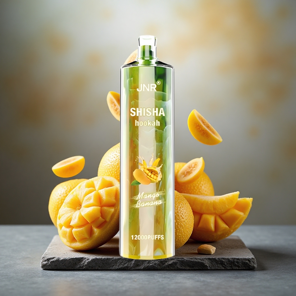 JNR Shisha Hookah 12000 Puffs 24ml Disposable Vape Mango Banana