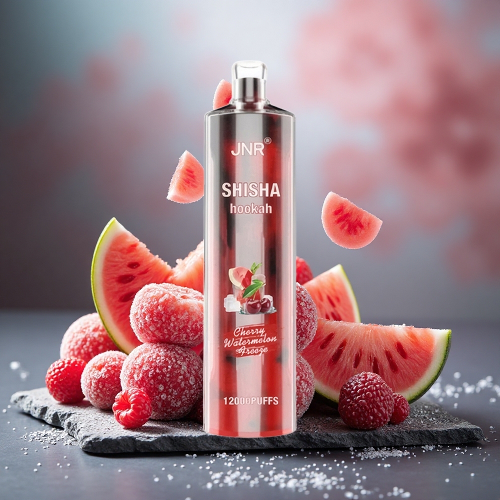 JNR Shisha Hookah 12000 Puffs Disposable Vape Cherry Watermelon Freeze 24ml Type-C