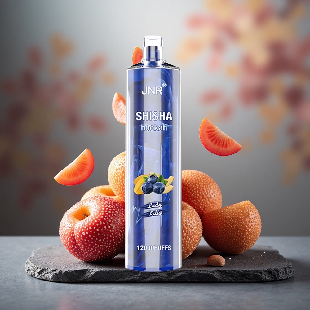 JNR Shisha Hookah 12000 Puffs Disposable Vape Lady Killa 24ml 0.6 Ohm Mesh