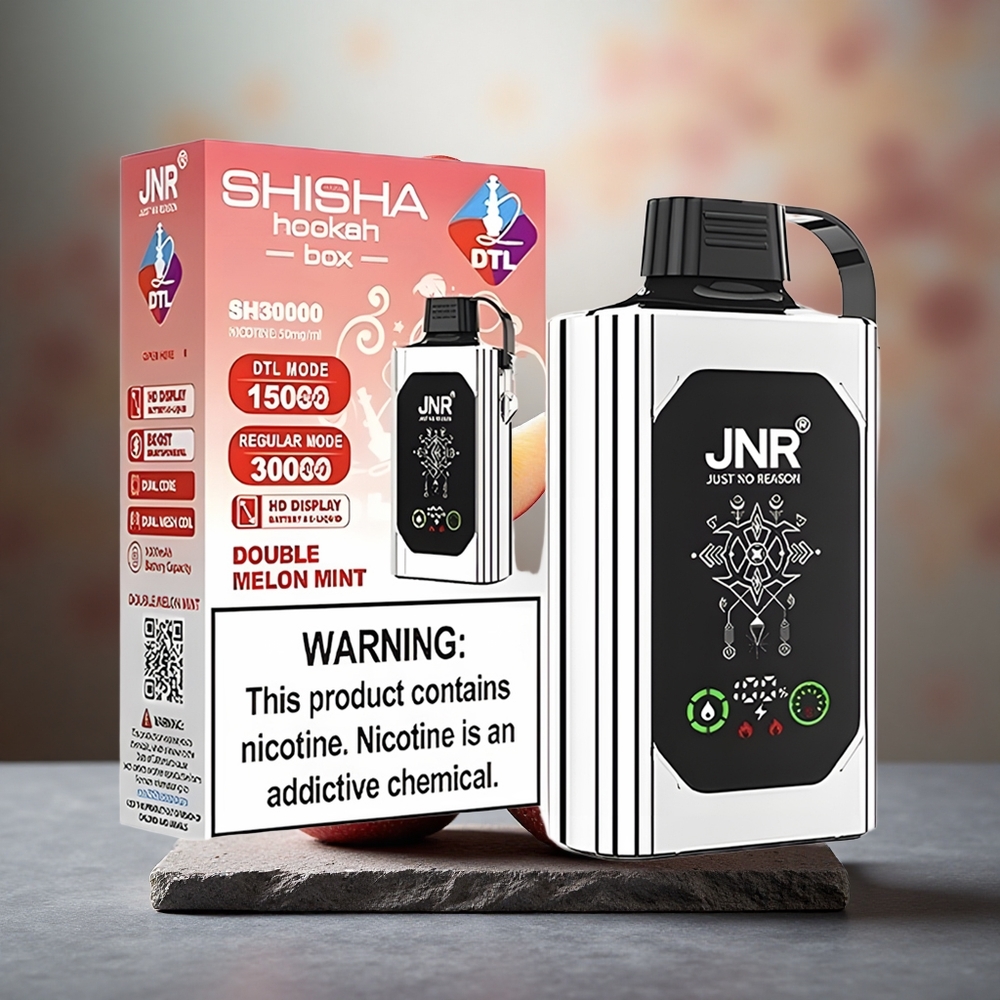 JNR Shisha Hookah Box 20500 Puffs Disposable Vape Double Apple 25ml Dual Mesh