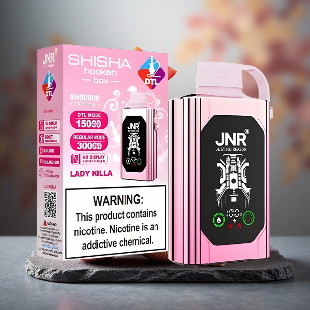 JNR Shisha Hookah Box 20500 Puffs Disposable Vape Lady Killa 25ml Dual Mesh Type-C