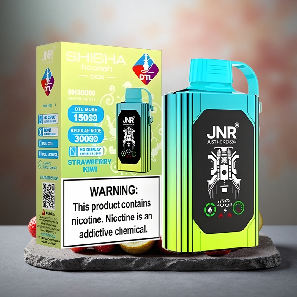 JNR Shisha Hookah Box 20500 Puffs Disposable Vape Strawberry Kiwi 25ml Type-C Quick Charge