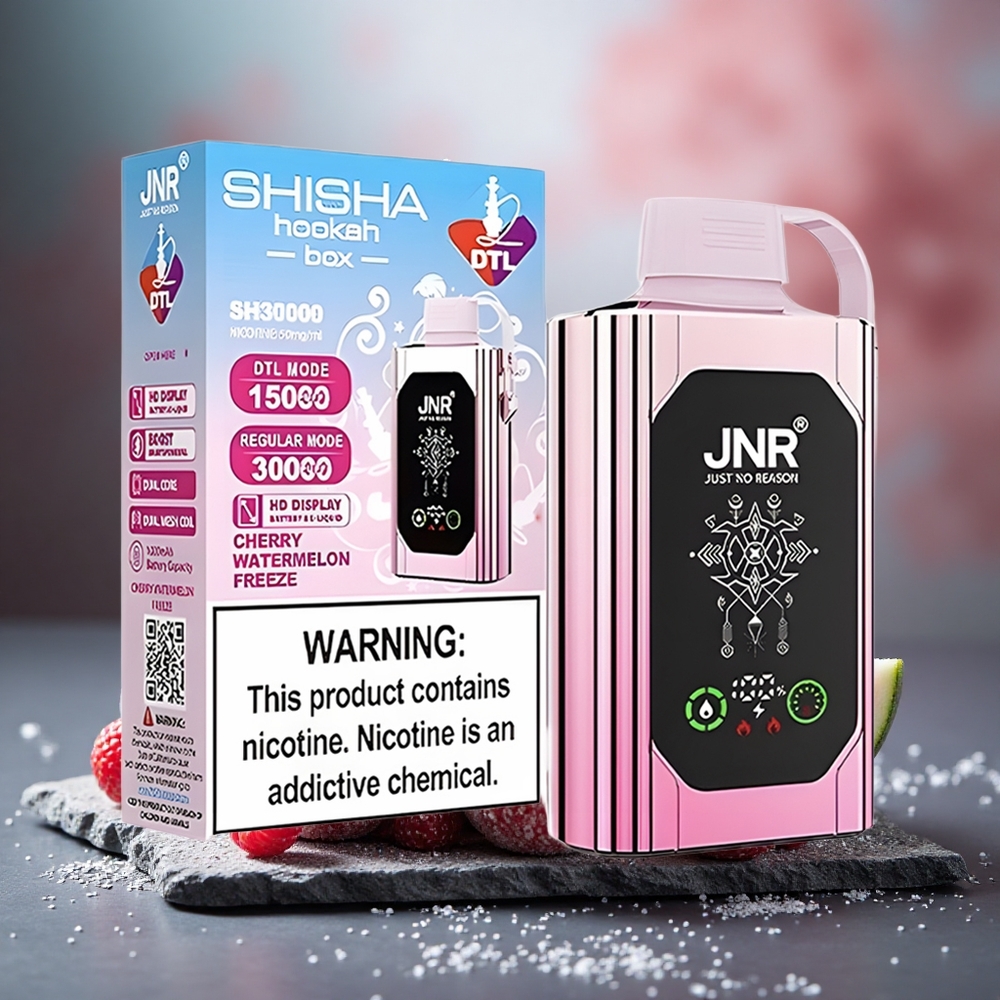 JNR Shisha Hookah Box 20500 Puffs Dual Mesh Cherry Watermelon Freeze 25ml