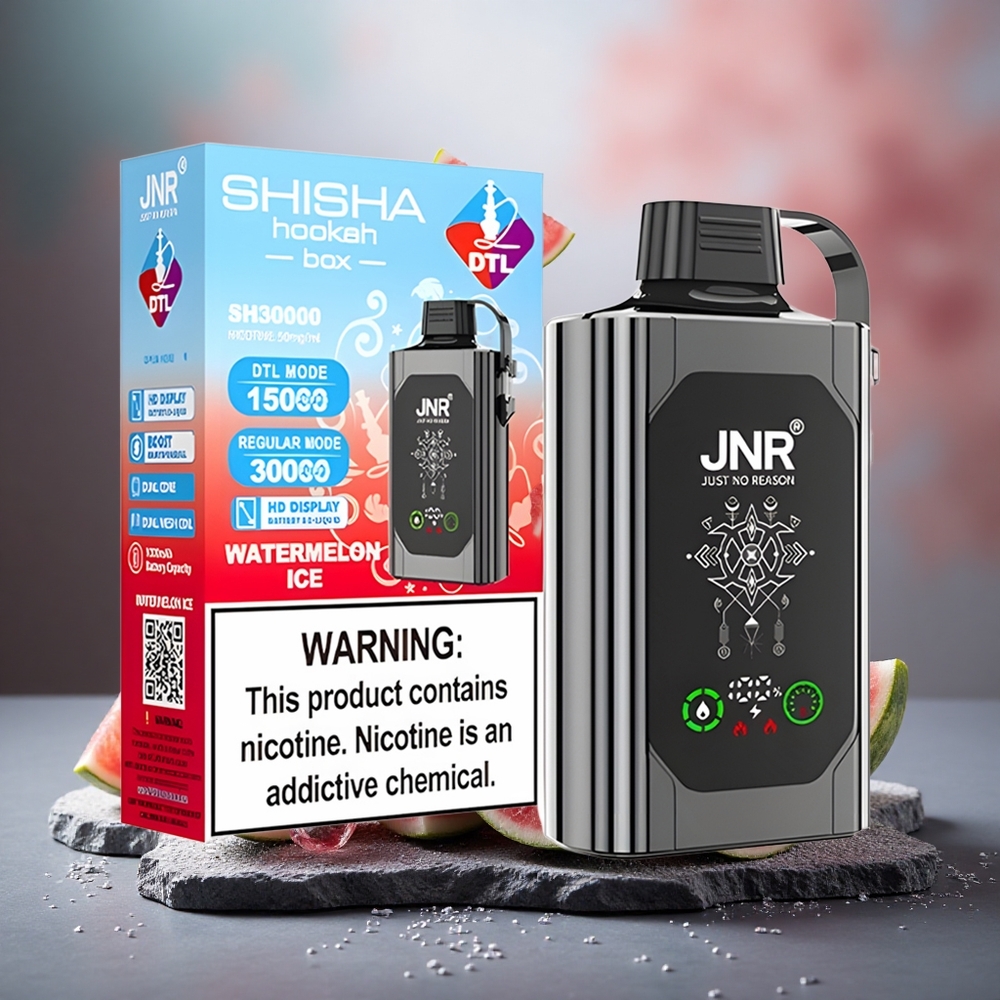JNR Shisha Hookah Box 20500 Puffs Dual Mesh Coil Disposable Vape Watermelon Ice