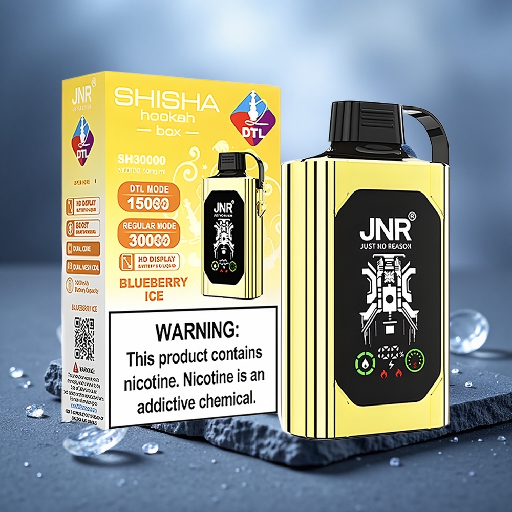 JNR Shisha Hookah Box 20500 Puffs Dual Mesh Disposable Vape Blueberry Ice