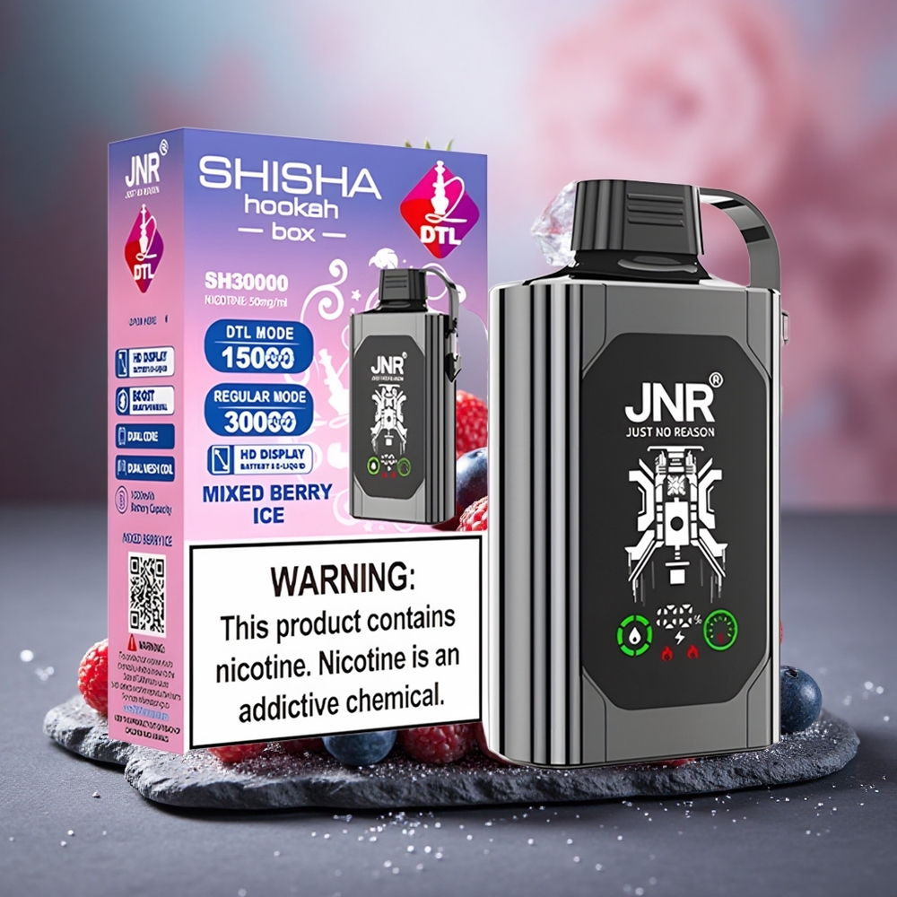 JNR Shisha Hookah Box 20500 Puffs Dual Mesh Disposable Vape Mixed Berry Ice