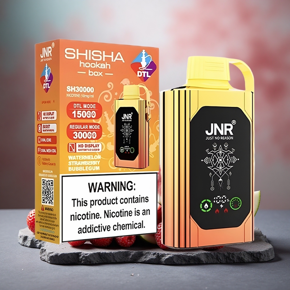 JNR Shisha Hookah Box 20500 Puffs Dual Mesh Watermelon Strawberry Bubblegum