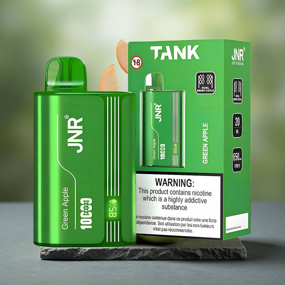JNR Tank 10000 Puffs Dual Mesh Disposable Vape Green Apple Peach Pear