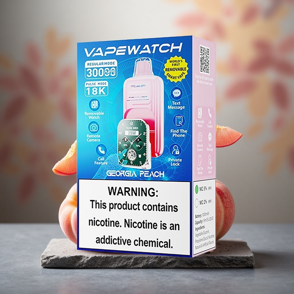 JNR VapeWatch 30000 Puffs 19mL Disposable Vape Georgia Peach
