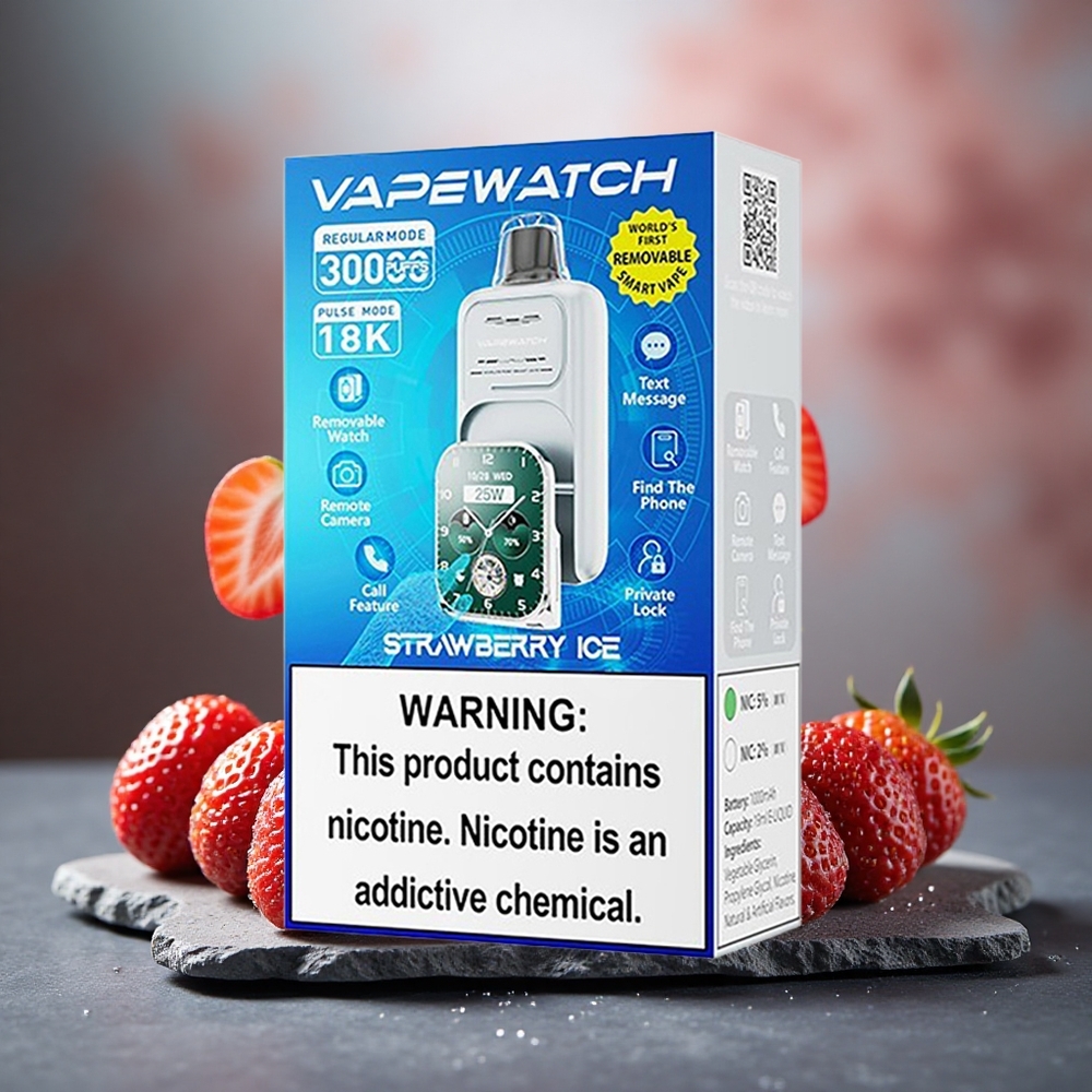 JNR VapeWatch 30000 Puffs 19mL Dual Mesh Strawberry Ice Disposable Vape