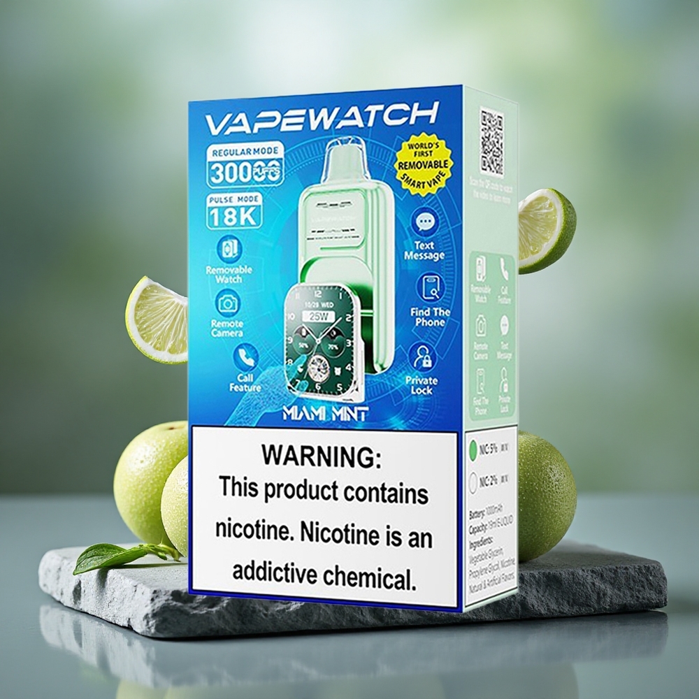 JNR VapeWatch 30000 Puffs 19mL Miami Mint Dual Mesh Disposable Vape