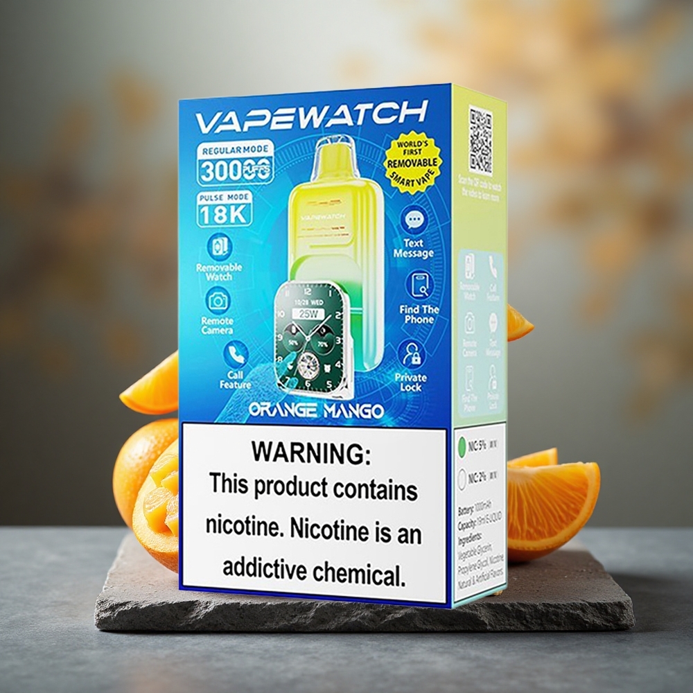 JNR VapeWatch 30000 Puffs 19mL Orange Mango Dual Mesh Disposable Vape