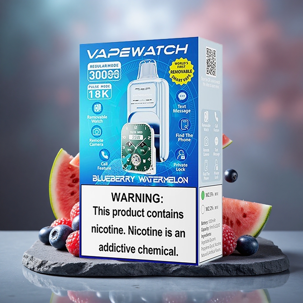 JNR VapeWatch 30000 Puffs Dual Mesh 19mL Disposable Vape Blueberry Watermelon