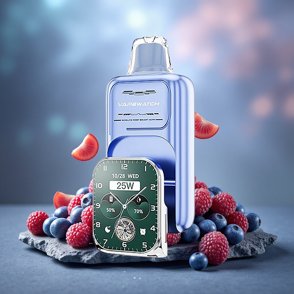 JNR VapeWatch 30000 Puffs Dual Mesh Disposable Vape Blue Razz Ice