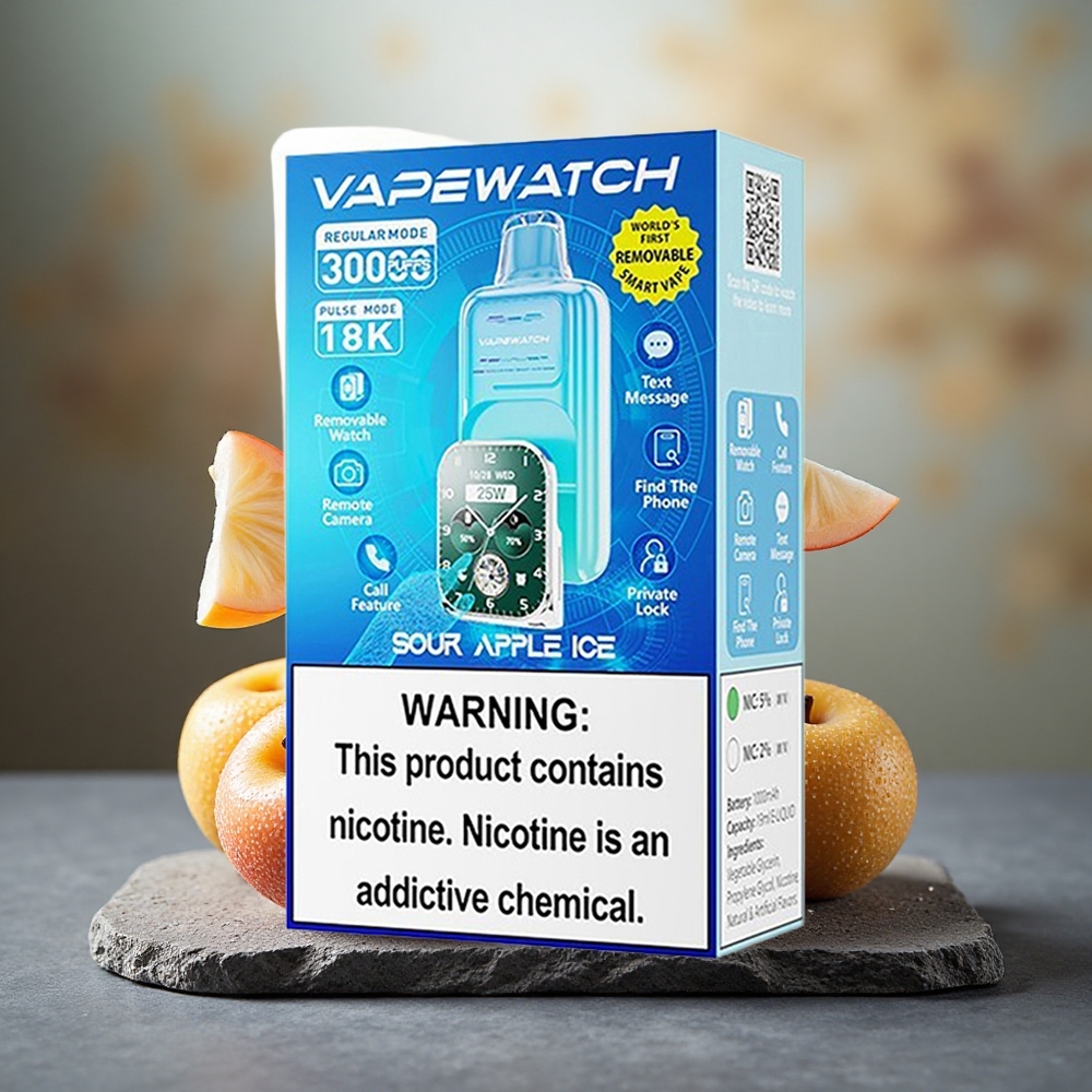 JNR VapeWatch 30000 Puffs Dual Mesh Sour Apple Ice Disposable Vape