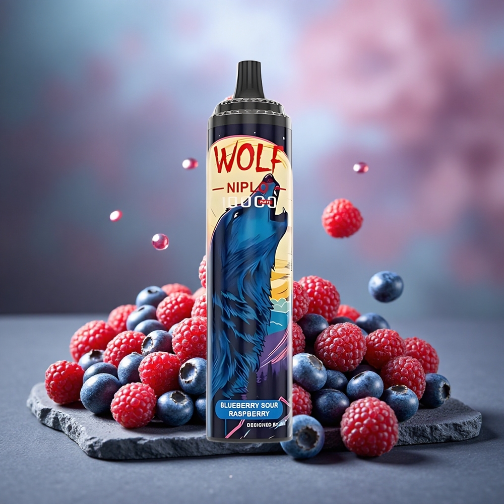 JNR Wolf Niplo 10000 Puffs 20ml Blueberry Sour Raspberry Type-C Fast Charge
