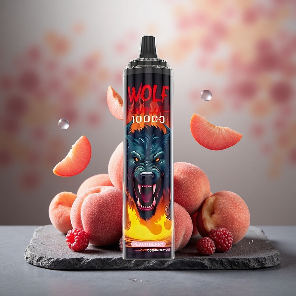 JNR Wolf Niplo 10000 Puffs Peach Berry 20ml Mesh 1.0 Ohm
