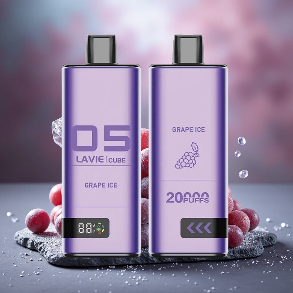 Lavie Cube 20000 Puffs Disposable Vape Grape Ice 2% 5% Salt Nicotine Type C