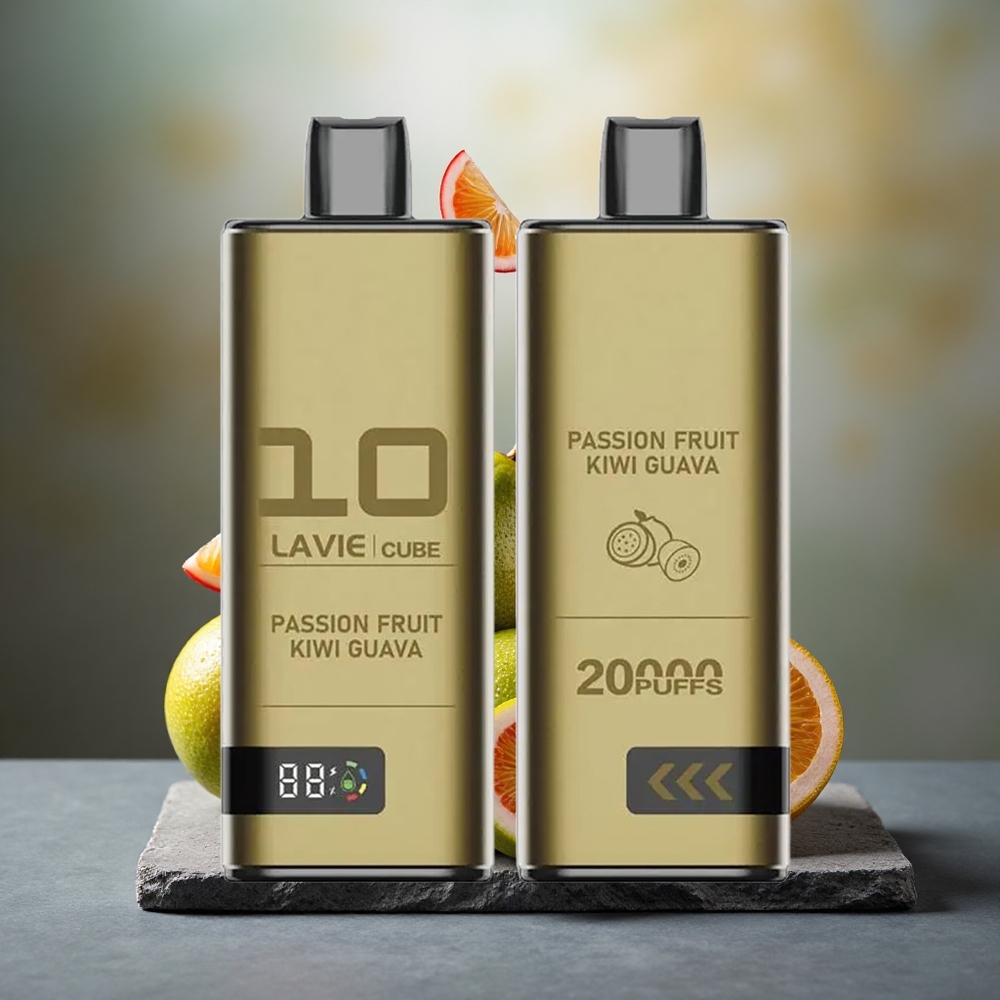 Lavie Cube 20000 Puffs Disposable Vape Passion Fruit Kiwi Guava 2% 5% Salt Nicotine 28ML