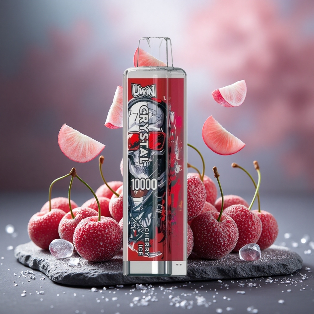 Uwin Crystal 10000 Puffs Rechargeable RGB Lights Disposable Vape Cherry Ice