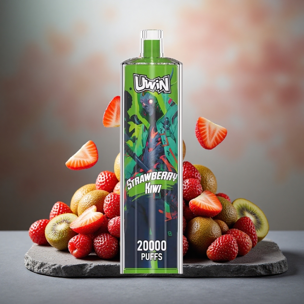 Uwin Shisha Hookah Crystal 20000 Puffs Strawberry Kiwi 22ml Mesh Coil