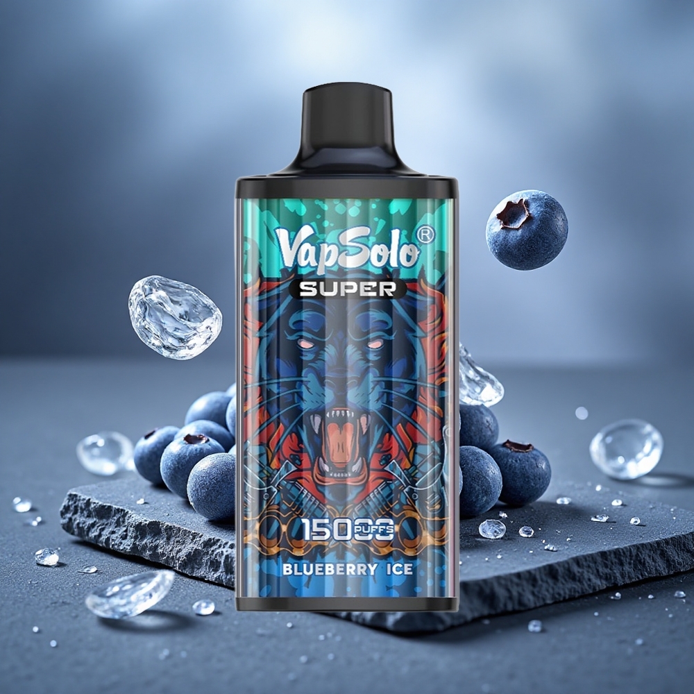Vapsolo Super 15000 Puffs 40ml E-Liquid Blueberry Ice Disposable Vape