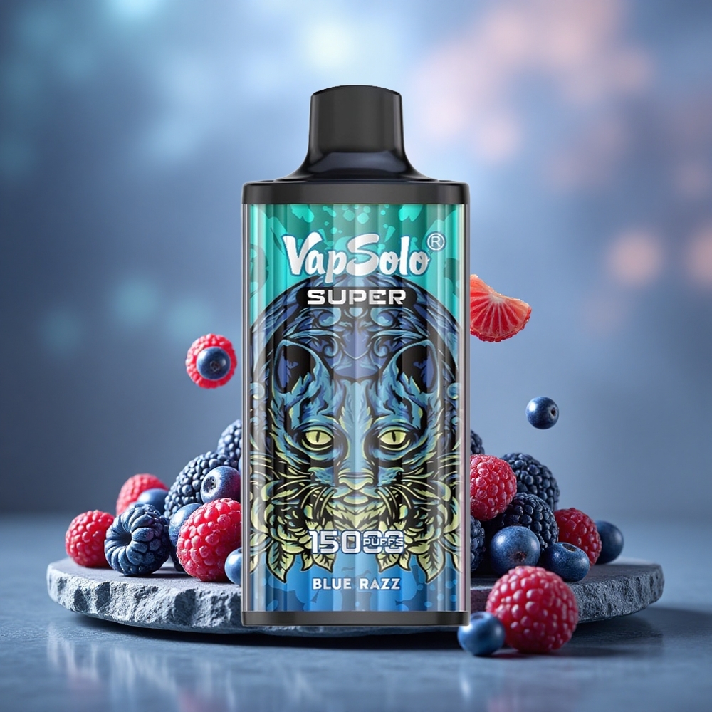 Vapsolo Super 15000 Puffs Disposable Vape Blue Razz 40ml E-Liquid Type-C