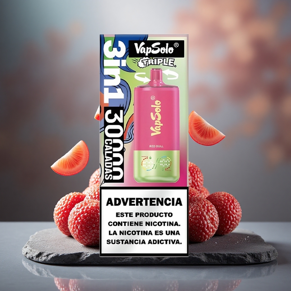 Vapsolo Triple 30000 Puffs 40ml E-Liquid Disposable Vape Red Bull
