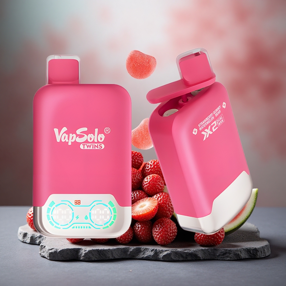 Vapsolo Twins 20000 Puffs 40ml E-Liquid Disposable Vape Strawberry Watermelon & Gummy Bear