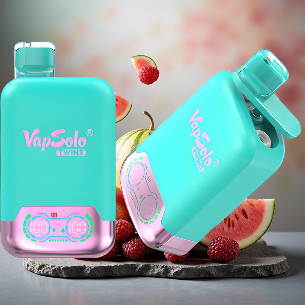 Vapsolo Twins 20000 Puffs 40ml E-Liquid Dual Tank Triple Melon & Raspberry Watermelon Type-C