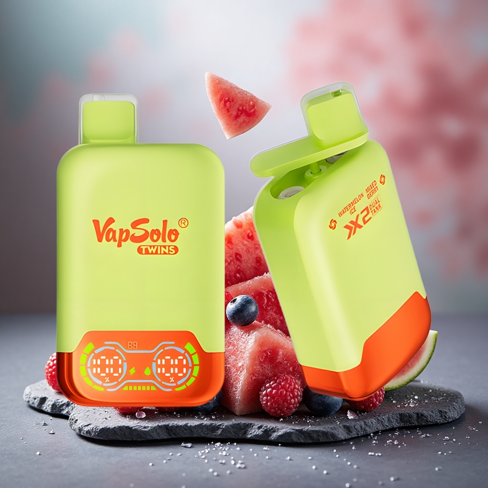 Vapsolo Twins 20000 Puffs Dual Tank Disposable Vape Watermelon Ice & Mixed Berry Type-C