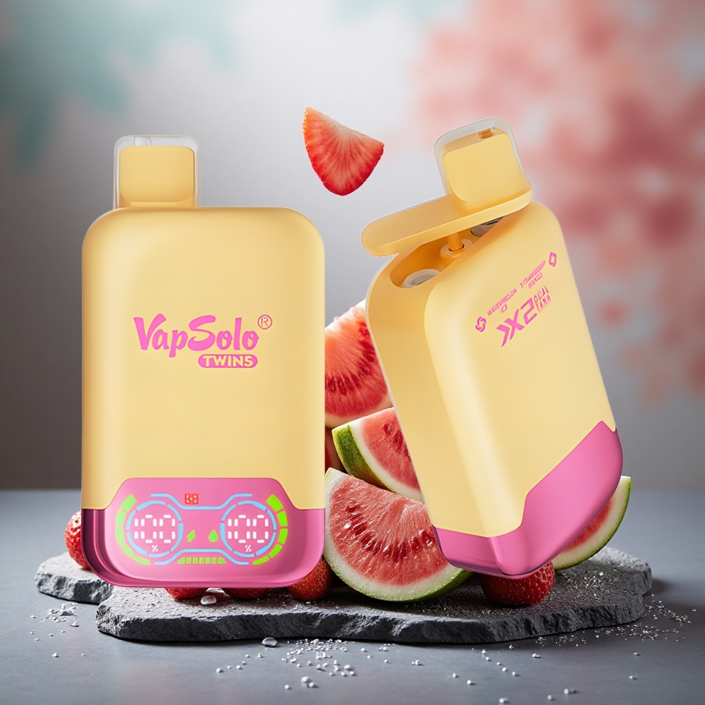 Vapsolo Twins 20000 Puffs Dual Tank Disposable Vape Watermelon Ice & Strawberry Mango Type-C