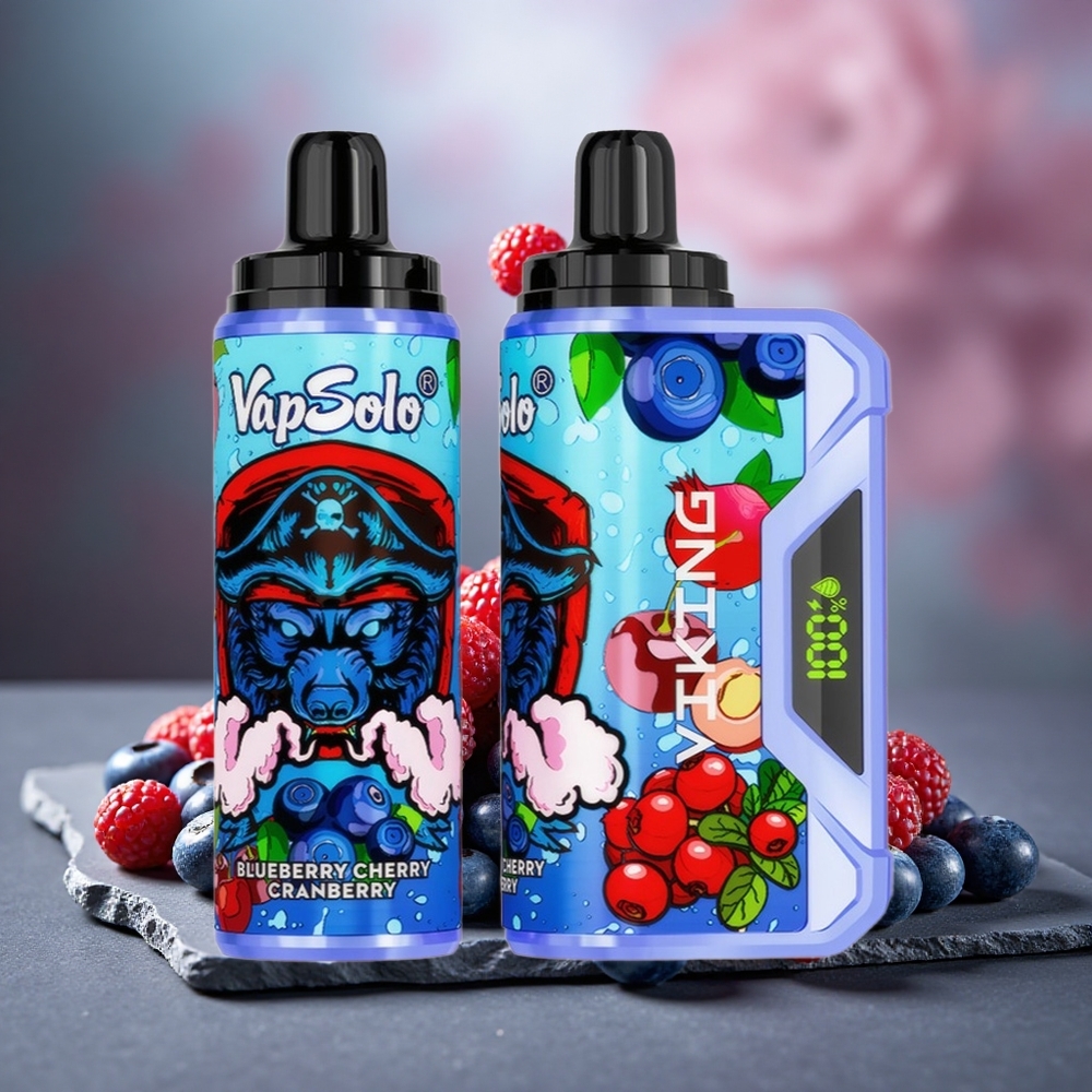 VapSolo VIKING 12000 Puffs 22ml E-Liquid Disposable Vape Blueberry Cherry Cranberry