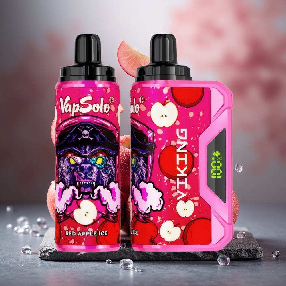VapSolo VIKING 12000 Puffs 22ml E-Liquid Disposable Vape Red Apple Ice