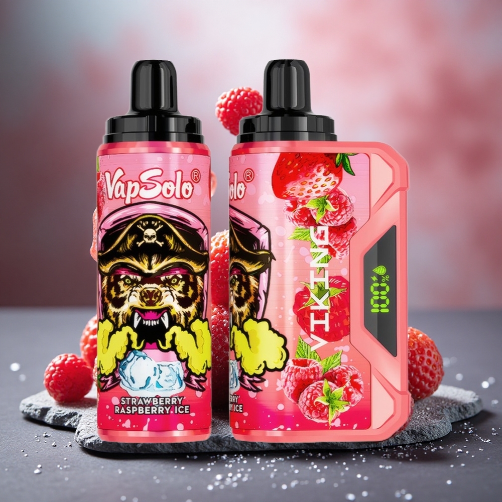 VapSolo VIKING 12000 Puffs 22ml E-Liquid Disposable Vape Strawberry Raspberry Ice