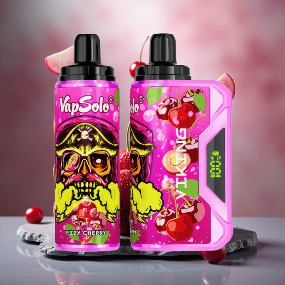 VapSolo VIKING 12000 Puffs 22ml E-Liquid Fizzy Cherry Disposable Vape Type-C