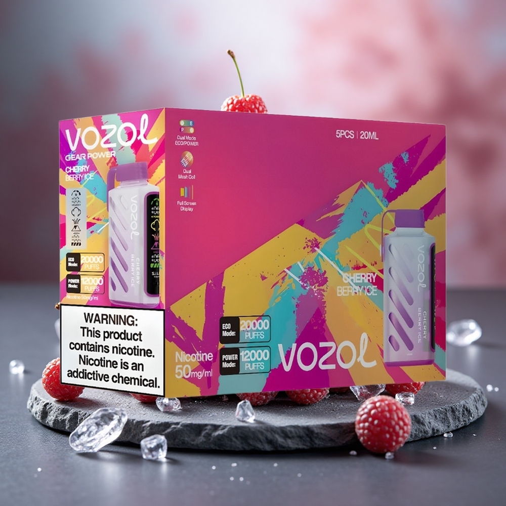VOZOL Gear Power 20000 Puffs Disposable Vape Dual Mesh Cherry Berry Ice