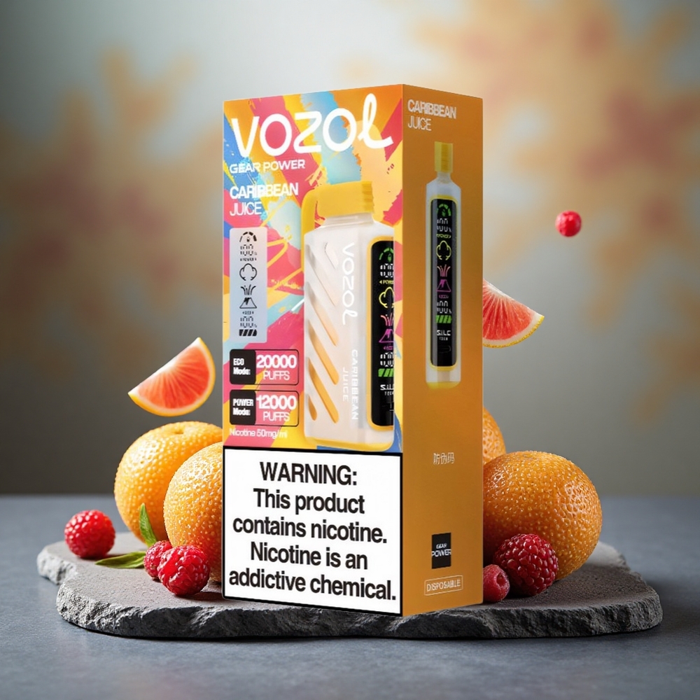 VOZOL Gear Power 20000 Puffs Dual Mesh Coil Disposable Vape Caribbean Juice